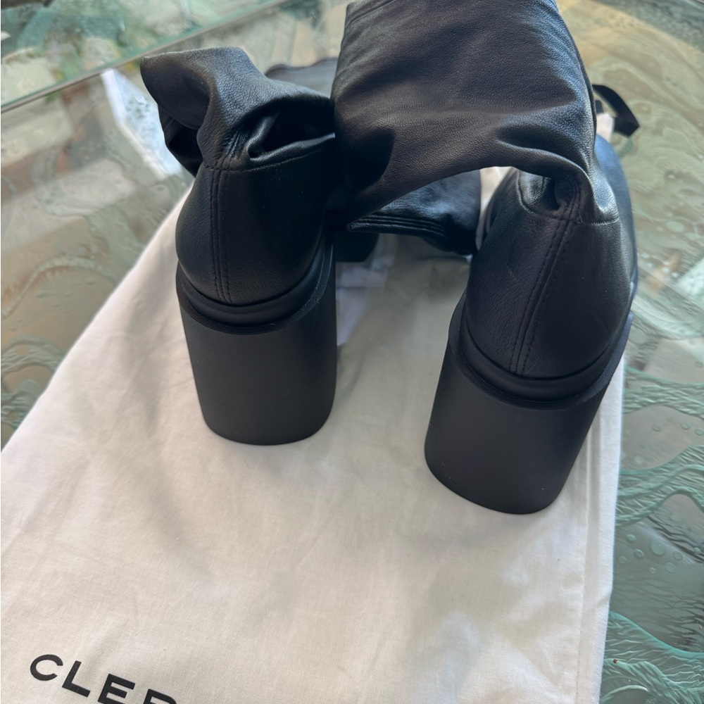 Robert Clergerie Black Suede Platform Boots - Picture 7 of 8
